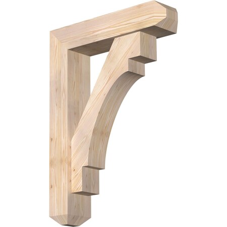 Merced Craftsman Smooth Bracket W/ Offset Brace, Douglas Fir, 7 1/2W X 32D X 44H